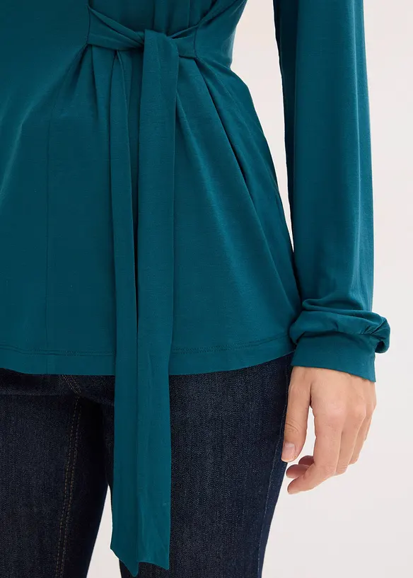 Triko s dlouh&yacute;m ruk&aacute;vem, z měkk&eacute; visk&oacute;zov&eacute; směsi, bonprix