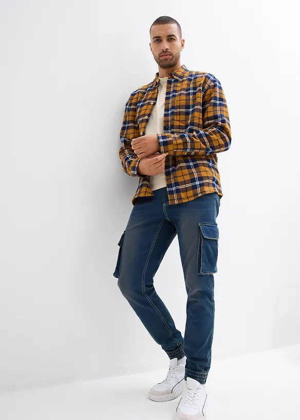 Cargo dž&iacute;ny Slim Fit Jogger, Straight, s pohodln&yacute;m pasem, bonprix