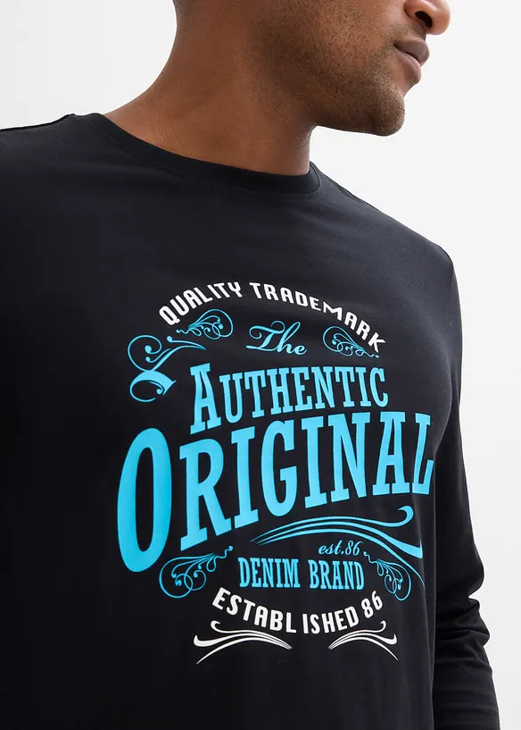 Tričko s dlouh&yacute;m ruk&aacute;vem, z čist&eacute; organick&eacute; bavlny, bonprix