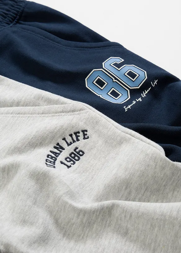 Joggingov&eacute; kalhoty z měkk&eacute; bavlněn&eacute; směsi (2 ks v balen&iacute;), bonprix