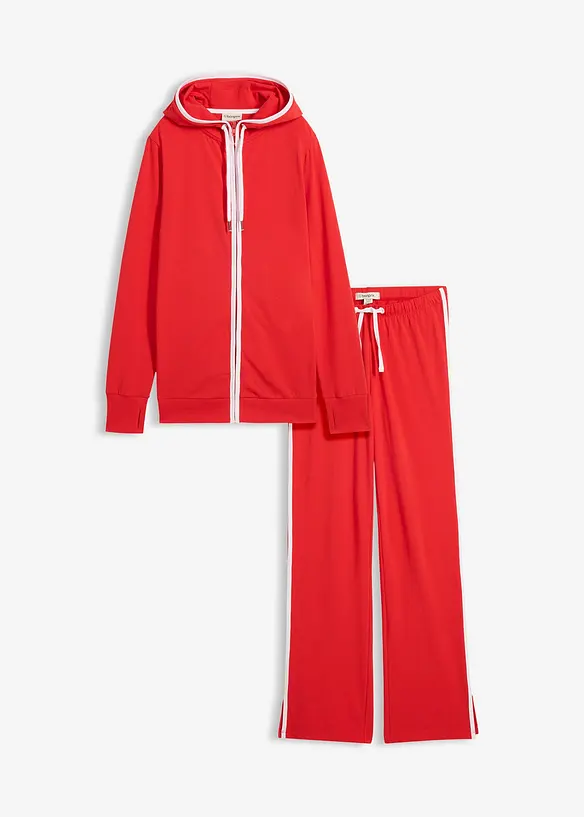 Strečov&aacute; joggingov&aacute; souprava z bavlny (2d&iacute;ln&aacute; souprava), bonprix