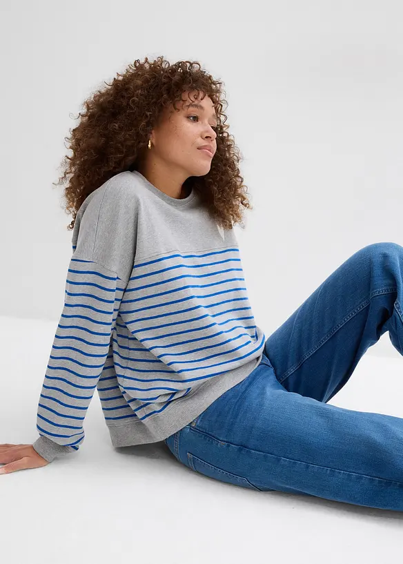 Oversize mikina z bavlněn&eacute; směsi, bonprix