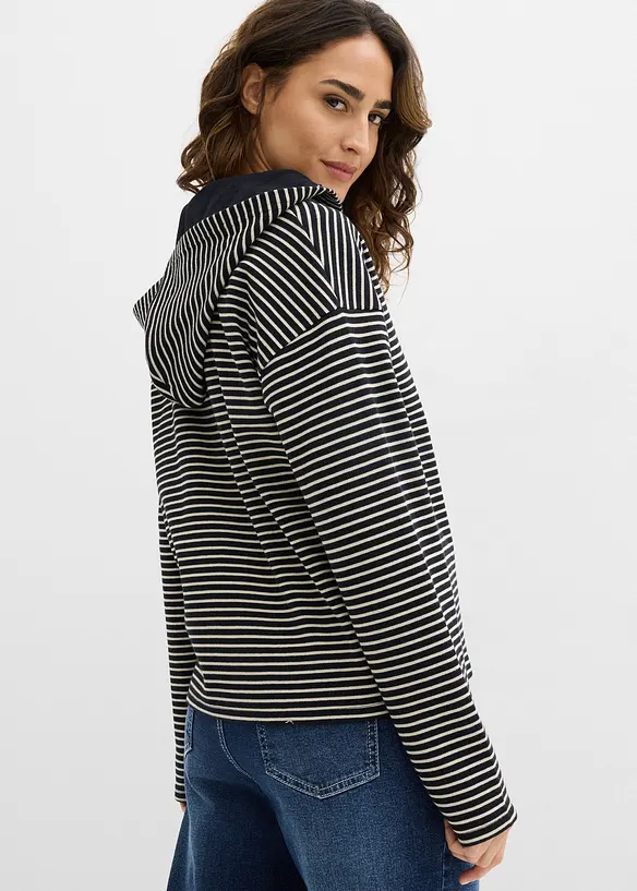 Pruhovan&aacute; prop&iacute;nac&iacute; mikina z bavlněn&eacute; směsi, bonprix