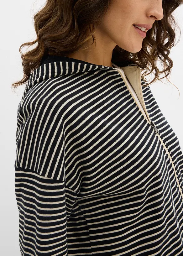 Pruhovan&aacute; prop&iacute;nac&iacute; mikina z bavlněn&eacute; směsi, bonprix