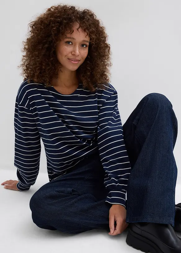 Triko s dlouh&yacute;m ruk&aacute;vem, z čist&eacute; organick&eacute; bavlny, bonprix