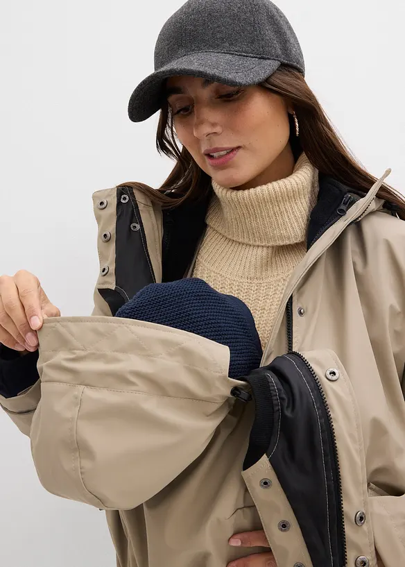 Voděodoln&aacute; těhotensk&aacute; bunda 6 v 1, se vsadkou na no&scaron;en&iacute; a vyj&iacute;matelnou fl&iacute;sovou bundou, bonprix