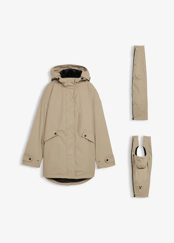 Voděodoln&aacute; těhotensk&aacute; bunda 6 v 1, se vsadkou na no&scaron;en&iacute; a vyj&iacute;matelnou fl&iacute;sovou bundou, bonprix