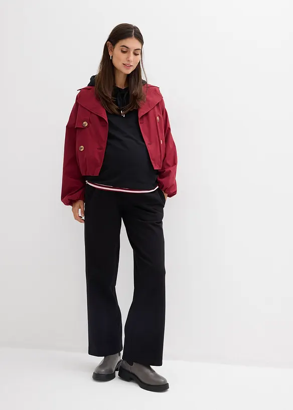 Těhotensk&eacute; kalhoty 2 v 1, nastaviteln&yacute; p&aacute;s přes bř&iacute;&scaron;ko, bonprix