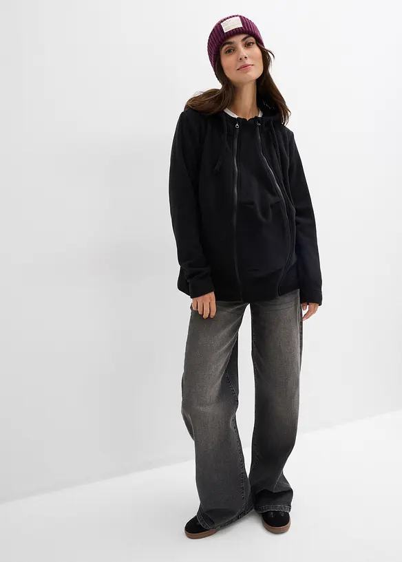 Fl&iacute;sov&aacute; bunda 4 v 1, se vsadkou na no&scaron;en&iacute; miminka, možnost no&scaron;en&iacute; vpředu i vzadu, bonprix