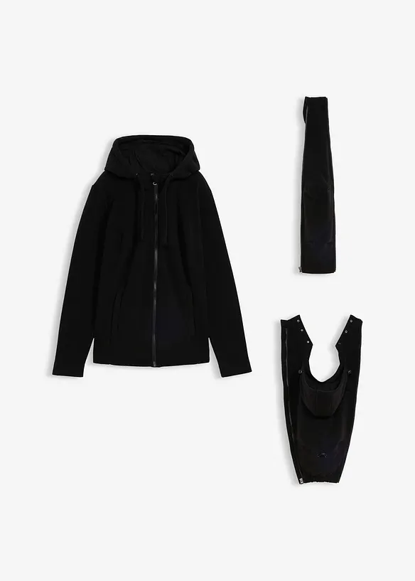 Fl&iacute;sov&aacute; bunda 4 v 1, se vsadkou na no&scaron;en&iacute; miminka, možnost no&scaron;en&iacute; vpředu i vzadu, bonprix