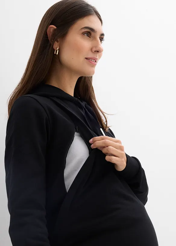 Těhotensk&aacute; a kojic&iacute; mikina 2 v 1, z čist&eacute; organick&eacute; bavlny, bonprix