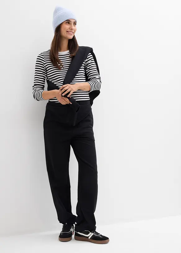 Těhotensk&eacute; kalhoty s nastavitelnou &scaron;&iacute;řkou lemu, z čist&eacute; organick&eacute; bavlny, bonprix