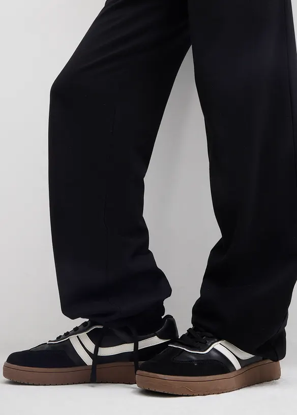 Těhotensk&eacute; kalhoty s nastavitelnou &scaron;&iacute;řkou lemu, z čist&eacute; organick&eacute; bavlny, bonprix