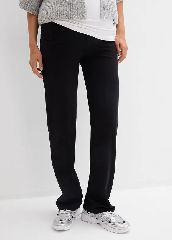 Žerzejov&eacute; kalhoty 2 v 1, s ohrnovac&iacute;m pasem, na těhotenstv&iacute; i po něm, bonprix