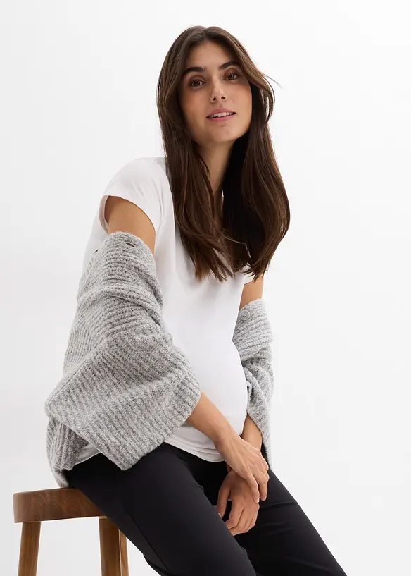 Žerzejov&eacute; kalhoty 2 v 1, s ohrnovac&iacute;m pasem, na těhotenstv&iacute; i po něm, bonprix