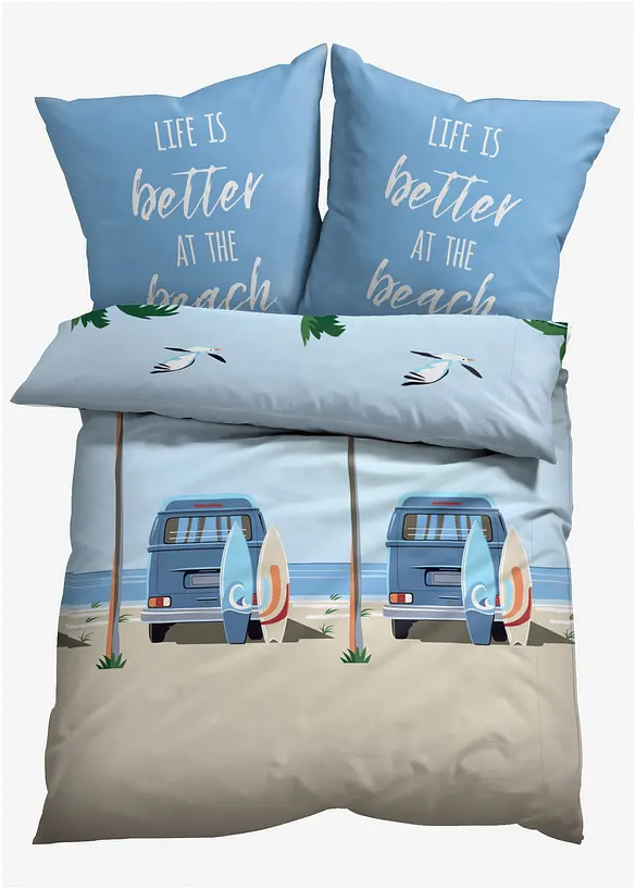 Povlečen&iacute; s autem a palmami na pl&aacute;ži, bonprix