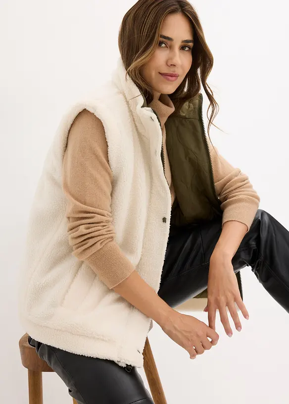 Oboustrann&aacute; vesta z medv&iacute;dkov&eacute;ho ply&scaron;e, bonprix