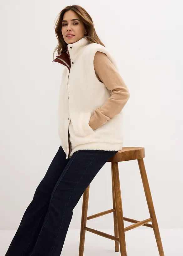 Oboustranná vesta z medvídkového plyše, bonprix