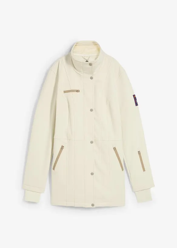 Nepromokav&aacute; strečov&aacute; dlouh&aacute; softshellov&aacute; bunda, bonprix