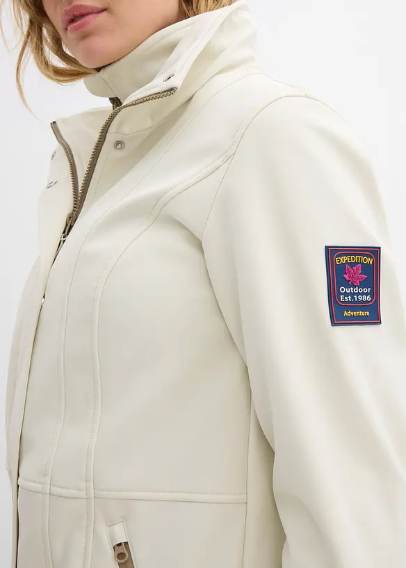 Nepromokav&aacute; strečov&aacute; dlouh&aacute; softshellov&aacute; bunda, bonprix