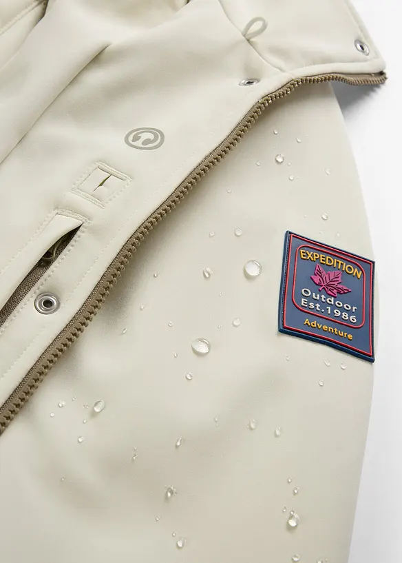 Nepromokav&aacute; strečov&aacute; dlouh&aacute; softshellov&aacute; bunda, bonprix