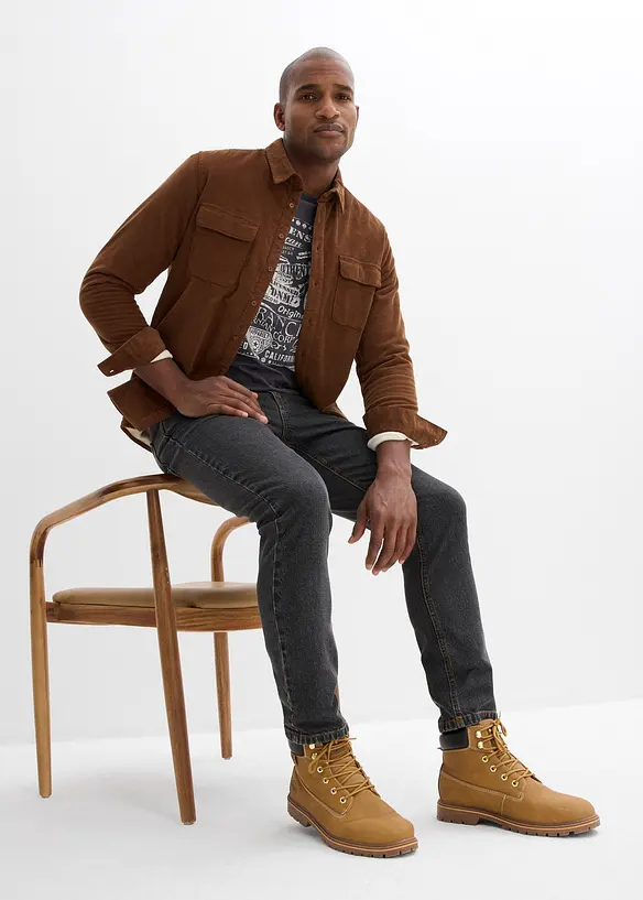 Džíny Classic Fit Straight, po stranách pružný pas, bonprix