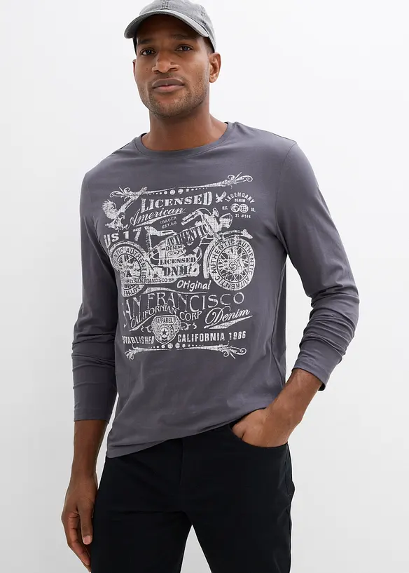 Triko s dlouh&yacute;m ruk&aacute;vem, z čist&eacute; organick&eacute; bavlny, bonprix