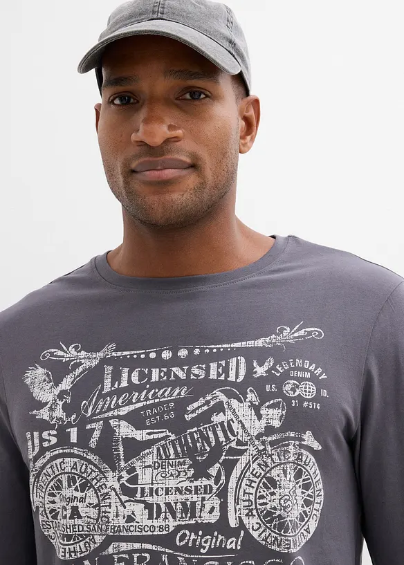 Triko s dlouh&yacute;m ruk&aacute;vem, z čist&eacute; organick&eacute; bavlny, bonprix