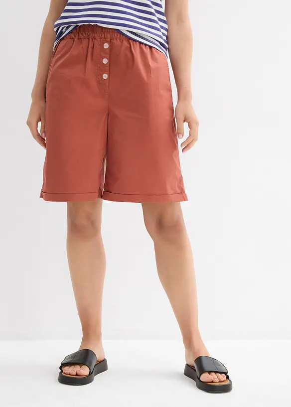 Bermudy z materiálu papertouch z bavlněné směsi, bonprix