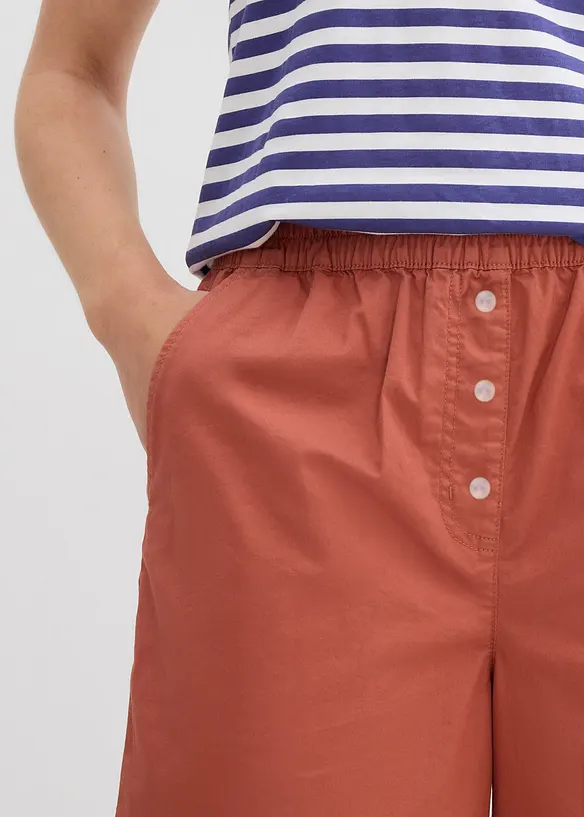 Bermudy z materiálu papertouch z bavlněné směsi, bonprix