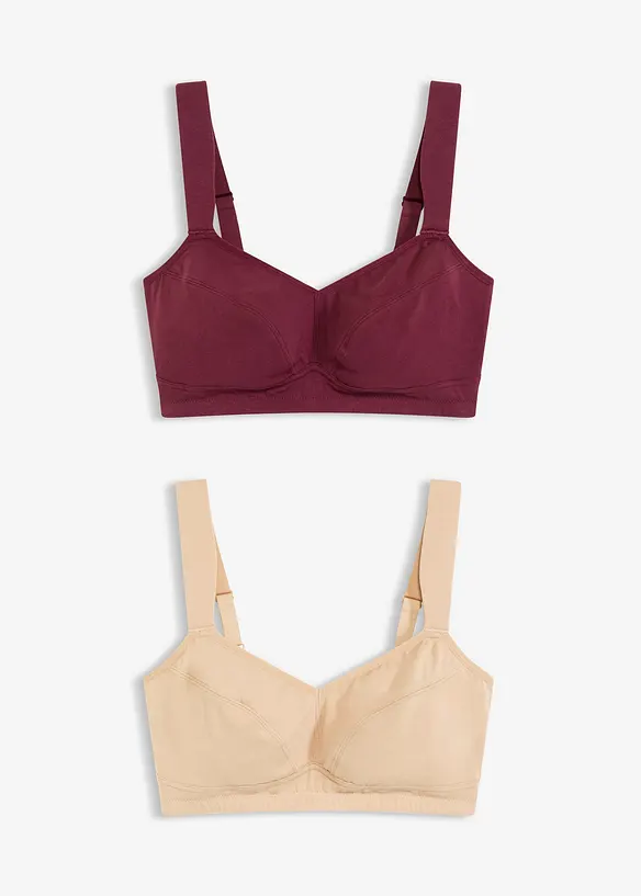 Podprsenka bez kostic, s organickou bavlnou (2 ks v balení), bonprix
