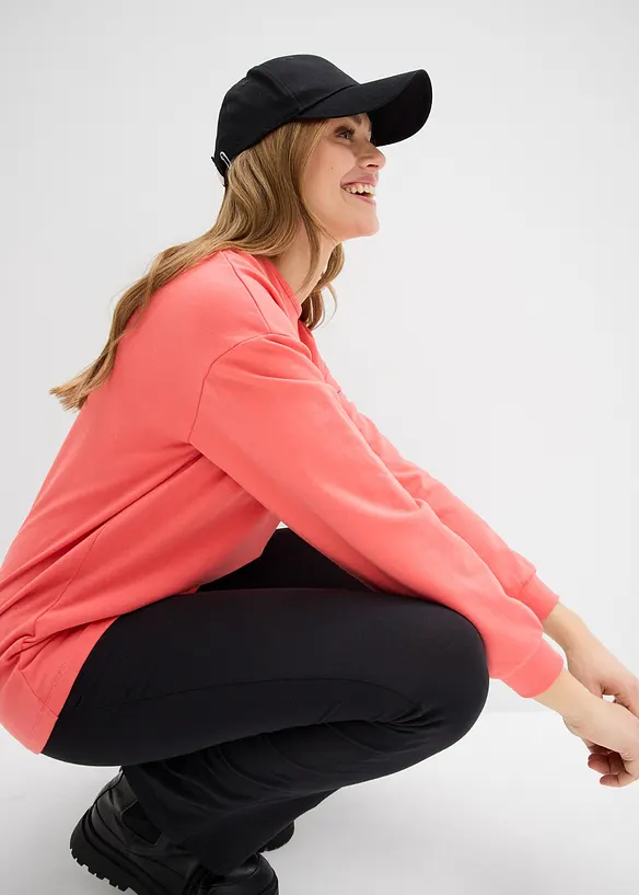 Mikina s delším zadním dílem, z bavlněné směsi, bonprix