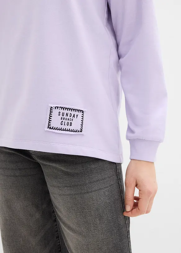 Mikina s del&scaron;&iacute;m zadn&iacute;m d&iacute;lem, z bavlněn&eacute; směsi, bonprix