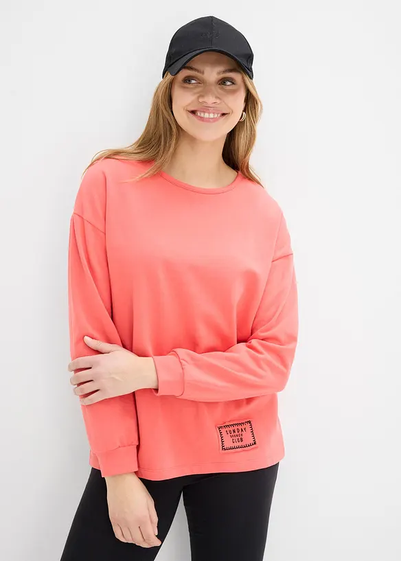 Mikina s delším zadním dílem, z bavlněné směsi, bonprix