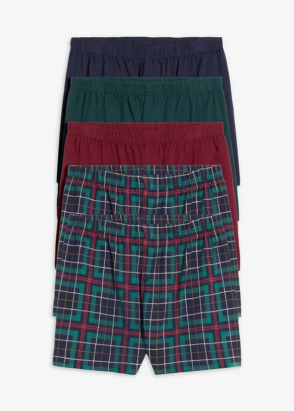 Volné široké boxerky s bavlnou (5 ks v balení), bonprix