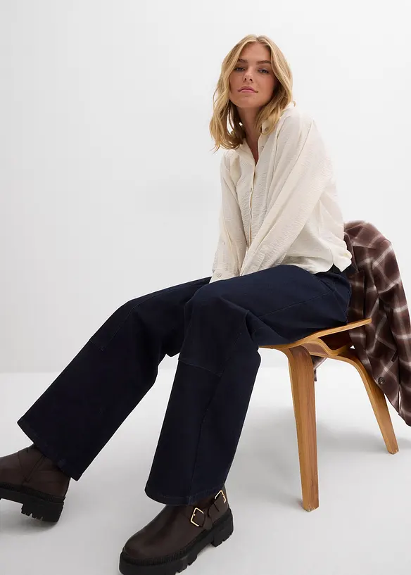 Džíny Wide Leg, Mid Waist, bonprix