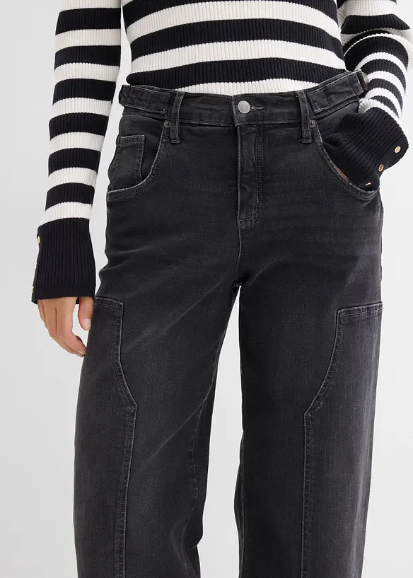 Džíny Wide Leg, Mid Waist, bonprix