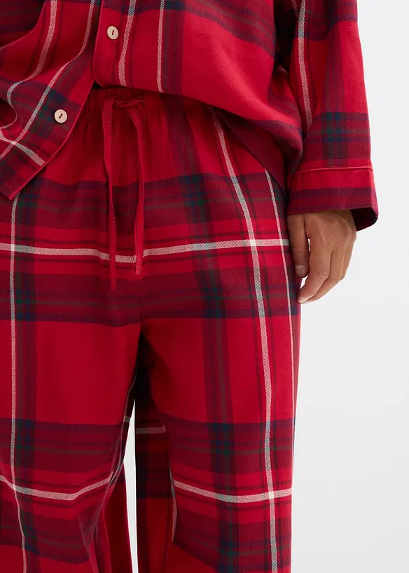 P&aacute;nsk&eacute; flanelov&eacute; pyžamo z měkk&eacute; bavlny, s d&aacute;rkovou ta&scaron;kou, bonprix