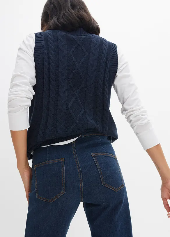 Pohodlné strečové džíny Wide Leg, Mid Waist, bonprix