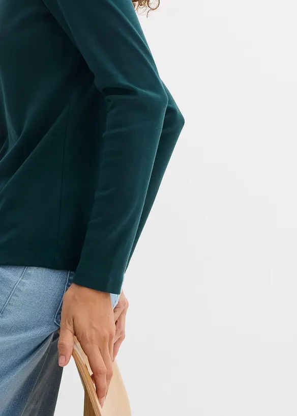 Tričko s dlouh&yacute;m ruk&aacute;vem, z čist&eacute; organick&eacute; bavlny, bonprix