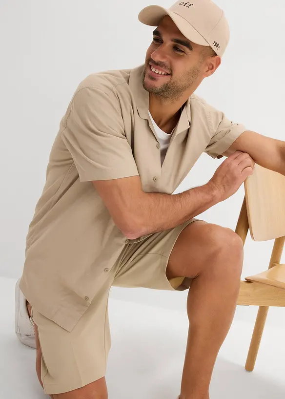 Košile s krátkým rukávem a podílem lnu, Loose Fit, bonprix