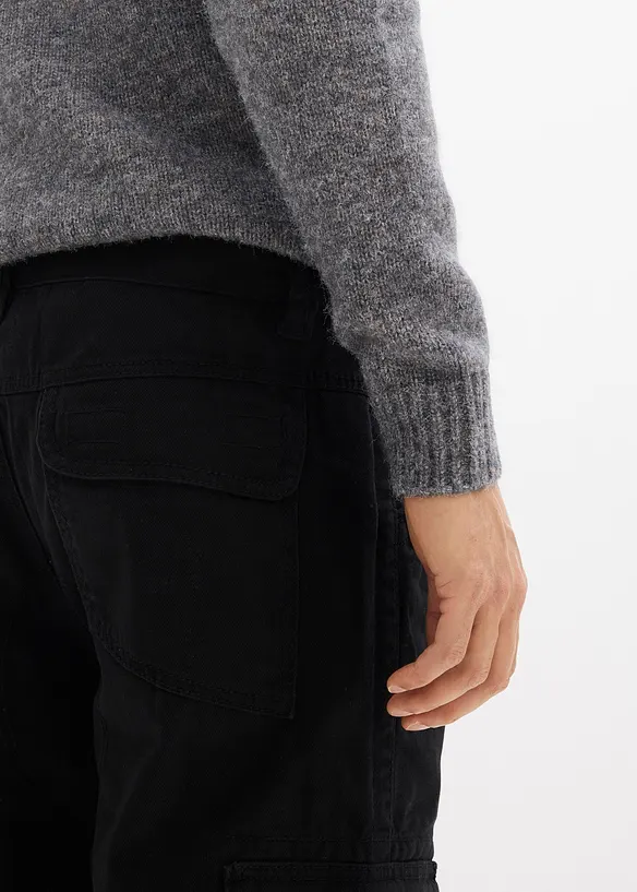 Cargo kalhoty z robustn&iacute; čist&eacute; bavlny, Relaxed Fit, Straight, bonprix