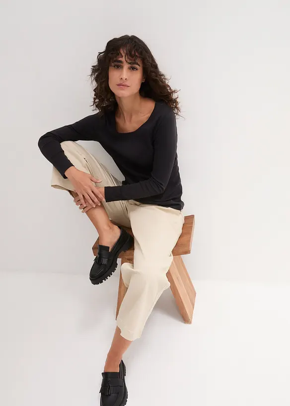 Tričko s dlouhým rukávem, z čisté organické bavlny, bonprix