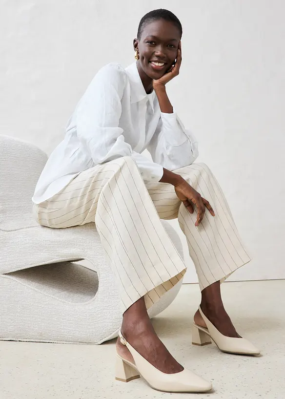 Kožené lodičky s otevřenou patou, bonprix