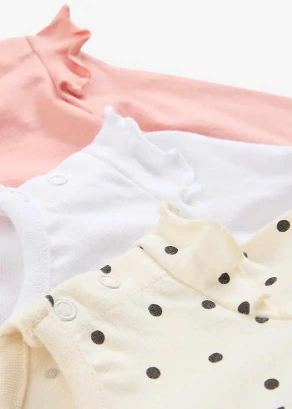 Kojenecké body s rýšky (3 ks v balení), z organické bavlny, bonprix