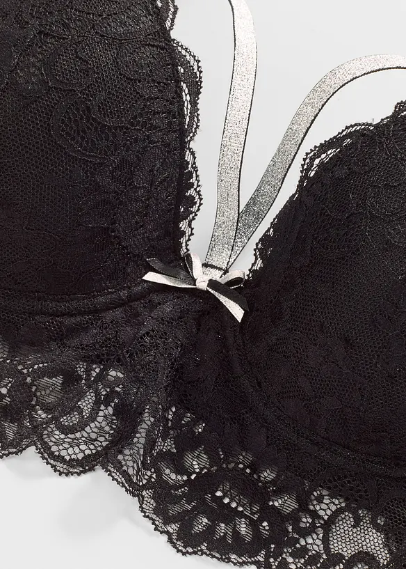 Vyztužená podprsenka s odnímatelnými třpytivými ramínky, bonprix