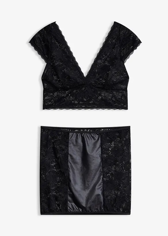 Podprsenkový top + sukně (2dílná souprava), bonprix