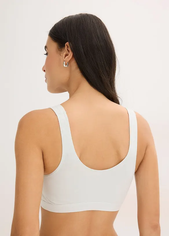 Podprsenkov&yacute; top s organickou bavlnou (3 ks v balen&iacute;), bonprix