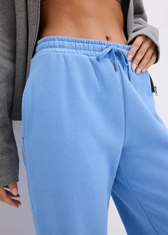 Joggingov&eacute; kalhoty s vysok&yacute;m pasem, z čist&eacute; organick&eacute; bavlny, bonprix