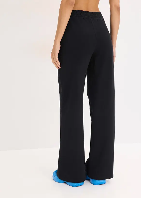 Joggingov&eacute; kalhoty s vysok&yacute;m pasem, z čist&eacute; organick&eacute; bavlny, bonprix